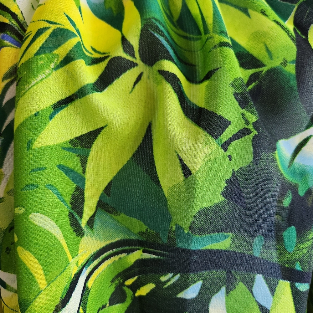 Live 4 Truth Boho Tropical Print Asymmetrical Ruffled Sleeve Top - Picture 15 of 15